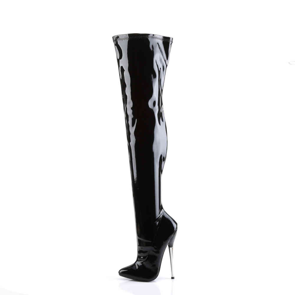 Devious - DAGGER-3000 Kniehohe Stiefeletten - Pole dance schuhe - Schwarz